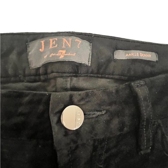 JEN 7 by 7 FOR ALL MANKIND Velvet Ankle Skinny Pants Black Size 6 - Picture 6 of 10